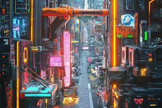 draw an animation of a futuristic cyberpunk night city