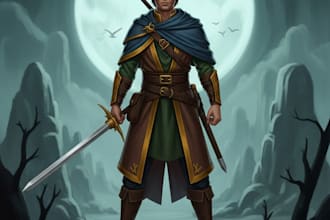 do dnd character art fantasy scifi illustration for you