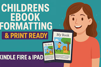 format fixed layout interactive childrens picture ebooks for kindle fire or ipad