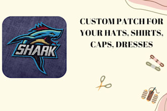 digitizing embroidery design in a custom patch for hat caps and dress