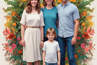make a realistic family or group portrait from a photo