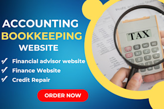 design accounting website, bookkeeping website, income tax website credit repair