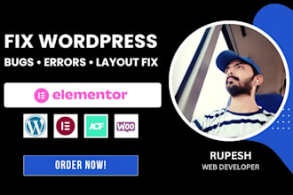 fix wordpress, elementor, woocommerce, critical errors, or responsive issues