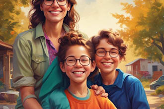 draw colorful digital portraits of your family