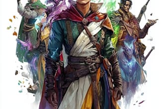 create anime inspired fantasy character illustrations and dnd character art