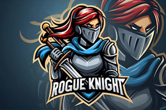 design amazing rogue knight logo with free source file