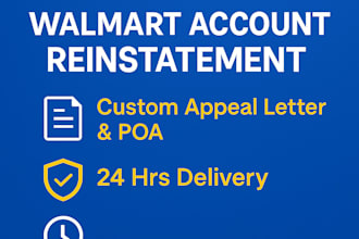 reinstate walmart seller account in 24 hours