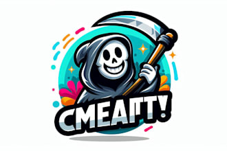 design a badass reaper mascot logo for your brand stream or team