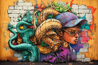 create custom graffiti art designs murals and wall arts
