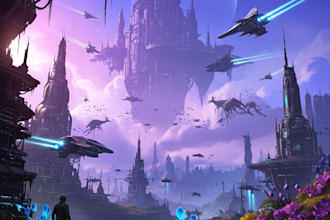make a sci fi illustration for you