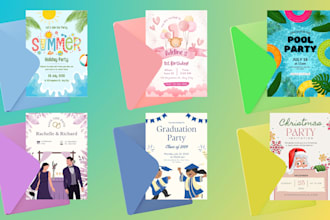 design professional weedding, holiday, kids, entertaining, birthday invitation