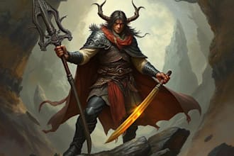 draw dnd character art fantasy scifi illustration for you
