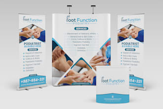 design trade show booth, backdrop, booth, exhibition stand, retractable banner