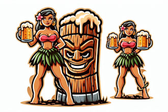 design awesome tiki logo with express delivery