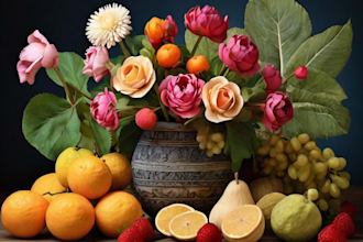 draw your flowers fruits vegetable and botanical plants