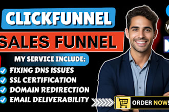 do clickfunnels sales funnel, landing page, and connect domain