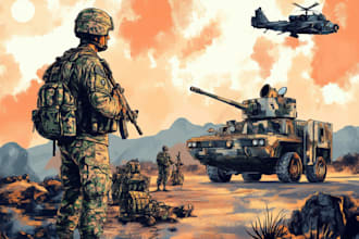 draw military themed illustrations