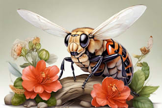 draw high quality animal, insect, and botanical art