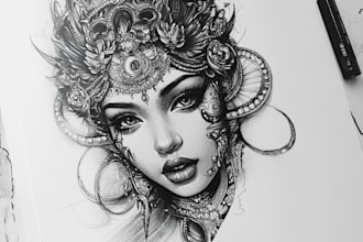 draw custom tattoo design, tattoo sleeve