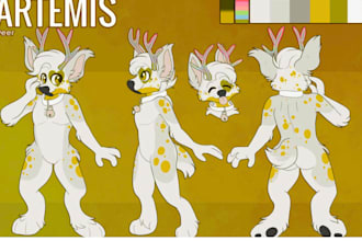 draw furry ref sheet, character design, fursona, nsfw oc anthro art