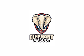 do elephant, wildlife, strong, safari, nature, mammal and jungle logo