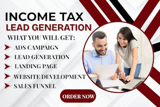 income tax, tax prep, tax planning financial advisor bookkeeping leads