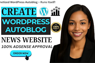 create and build wordpress automated website autoblog adsense approval