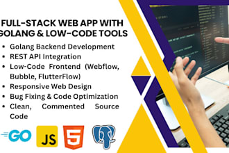 develop golang rest apis, scalable backend, microservices, web apps, and fix bug