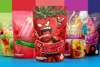 design custom mylar bag packaging for cannabis brand