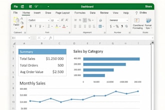 excel data entry, formulas, pivot tables, and dashboards