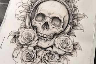 draw custom tattoo design, tattoo sleeve for you