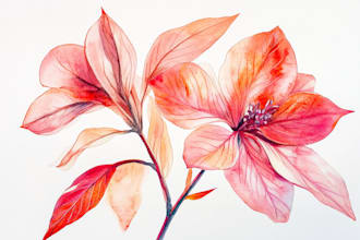 draw botanical vector illustration of plants and flowers