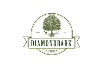 create wonderful a walnut tree and goat logo
