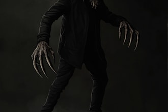 draw artwork black metal death horror dark for band or brand