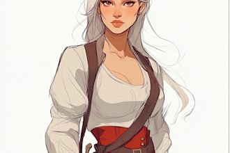 draw character design, digital illustration, line art