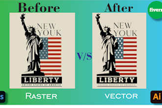 raster image to vector image and brand logo