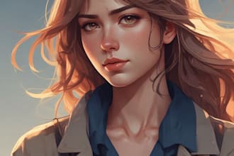 turn your oc or portraits in a cute anime art