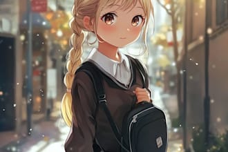 create cute cartoon illustrations, lofi art, anime, nft