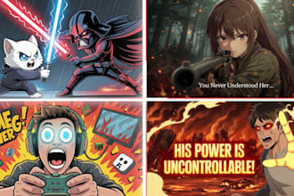 design eye catching cartoon thumbnails for your youtube videos