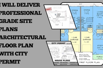 deliver professional grade site plans architectural floor plan with city permit