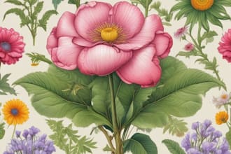 create a beautiful vintage botanical illustration poster
