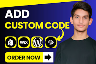 add custom code to wordpress, shopify, wix and squarespace