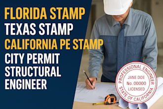 do florida stamp texas stamp california pe stamp city permit structural engineer