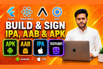 build  sign android apk aab  ios ipa for flutter react native expo capacitor