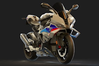 build 3d rc motorbike,bmw bike,sculpt 3d brake pad,cgi power bike,wheels,gearbox