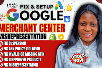 fix google merchant center misrepresentation suspension and any policy violation