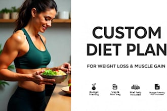 create a customized diet plan for weight loss or muscle gain