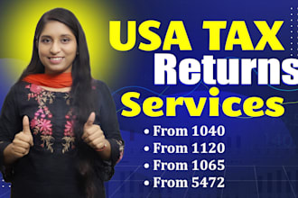 prepare and e file US tax returns for from 1040, 1120, 1065, 5472