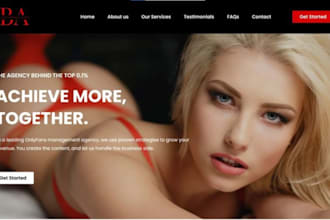 design onlyfans agency website modeling website onlyfans management website