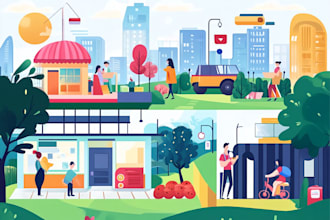 draw pretty vector art illustrations for you